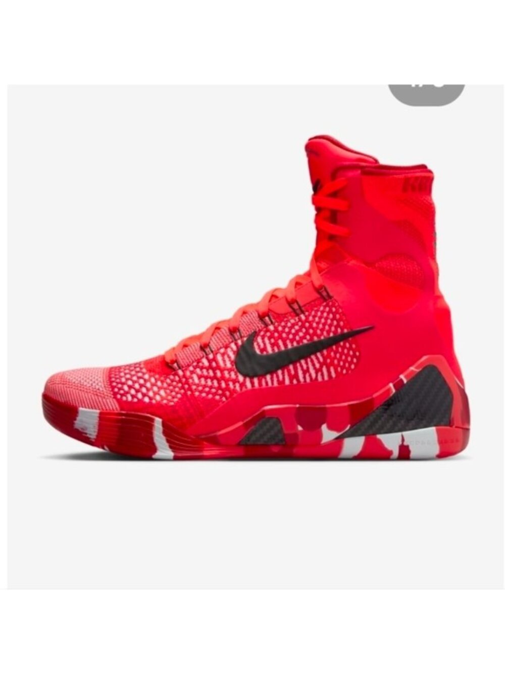Kobe 9 Elite High Protro Men Size 9 Bright Crimson and Emerald Green 0826 - Picture 6 of 8